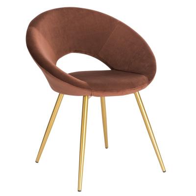 China Contemporary Modern Living Dining Chair With Velvet Upholstery With Gold Metal Legs for sale