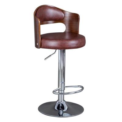 China Beent PU cushion backrest (height) home lift bar stool wood adjustable modern leather retro rotating high stool metal stool bar umpire chair for sale