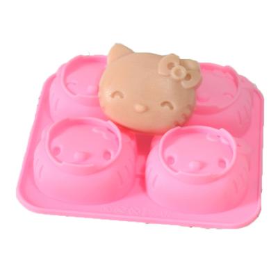 China Disposable Big Price Food Grade Home Silicone Molds Cute Cat Shape Cake Tool Soap Mold Cartoon Silicone Mold for sale