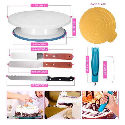 China Viable Baking Supplies Cake Decorating Tool Kit DIY 124 Piece Turntable Pastry Cream Spouts for sale