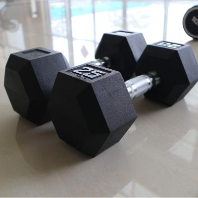 China Hexagon Dumbbell Hex Dumbbell Exercise 5KG 7.5KG 10KG Home Gym Dumbbell Rubber Wrapped Rubber Price for sale