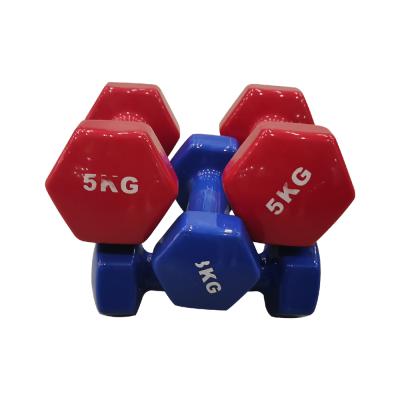 China custom rubber covered dumbbell women use vinyl pvc neoprene dipping cheap dumbbell gym dumbbell for sale for sale