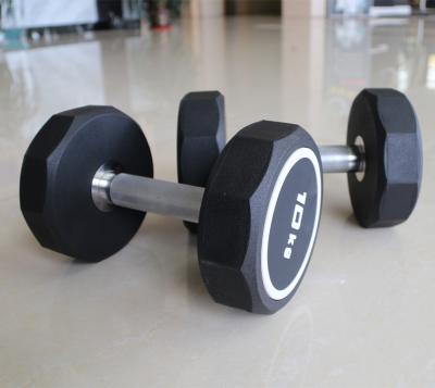 China Rubber Wrapped Hex Dumbbell Dumbbell Set Weight Lifting Fitness Equipment for sale