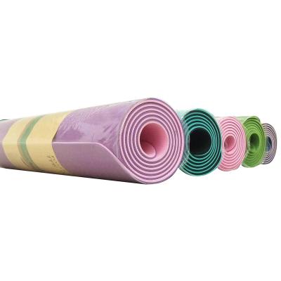 China Wholesale custom logo 6mm double side tape fitness tape eco friendly yoga mat with position line for sale