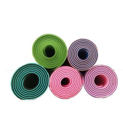 China Non-slip Yoga Mat With Position Lines Of Custom Made High Density Natural Rubber Tape PU for sale