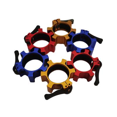 China Wear Resistant Clip Head Barbell Barbell Bar Aluminum Alloy Fitness Safety Clamp Dumbbell Card Squat Buckle for sale