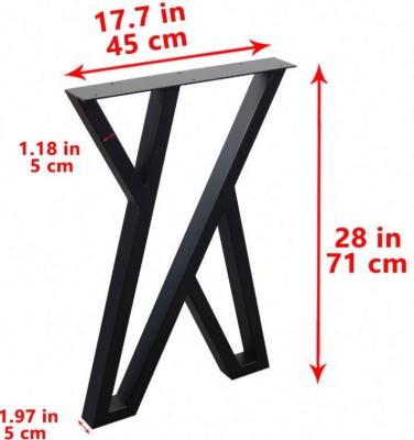 China Asian Zen Professional Manufacture Metal Table Legs Furniture Black Square Dining Legs For Office for sale