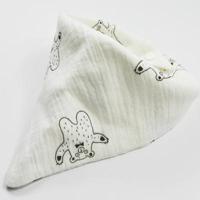 China Washable Cotton Gauze Organic Muslin Custom Triangle Pattern Burp Cloth For Babies BPA Free Newborn Bibs for sale