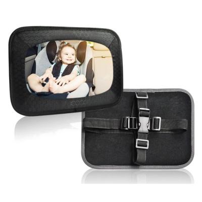 China Fabric Adjustable Rectangle Black Car Interior Baby Rear View Mirror for sale