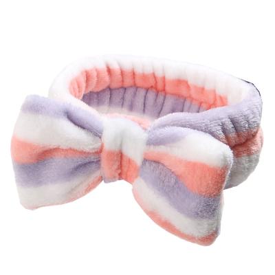 China Fashion Lattice Pattern Absorbent Hot Selling Elastic Knotted Fluffy Headband for sale