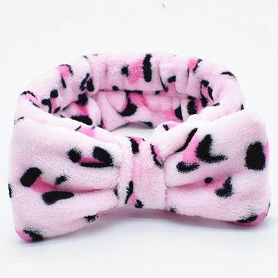 China Coral Fleece Polka Dot Headband Amazon Leopard Sweatband For Face Wash Wide Headbands For Women for sale