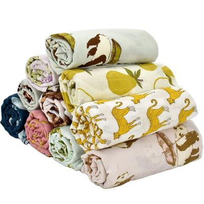 China New Design Soft Custom Print Baby Wrap Blanket Bamboo Muslin Wrap Blankets for sale