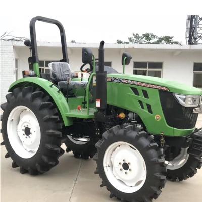 China Factory Tractor80hp 4wd farm wheel tractor with two rows 4 rear wheels strong power hydraulic steering with high quality for sale