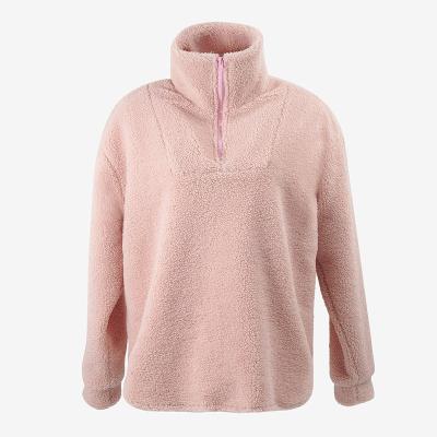 China Wholesale custom female heavy oversized berber turtle neck pullover hoodie Anti-wrinkle furry coat fleece hoodies Sherpa for winter for sale