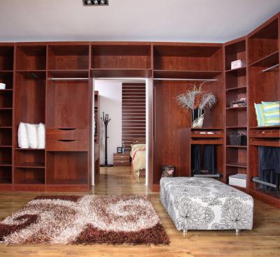 China Modern Design Glass Door Bedroom Furniture PA Wooden Wardrobe Walk In Closet for sale