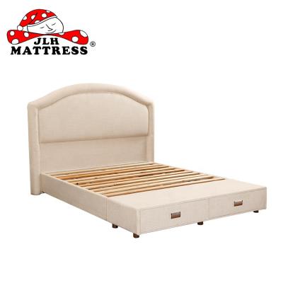 China Queen Size Modern Frame Elegant Style Wooden Bed With Drawers for sale