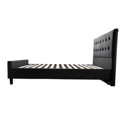 China Latest Headboard Base + Bed Frame Design Home Furniture Solid Wood Caster Bed Frame for sale