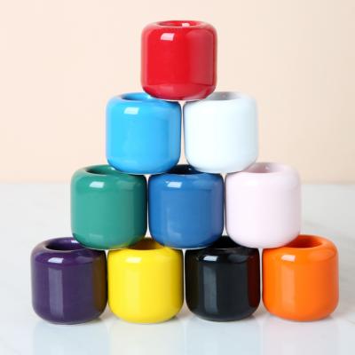 China Home Decoration Mini Ceramic Candle Stand Chime Charm Ritual Candle Holders for sale