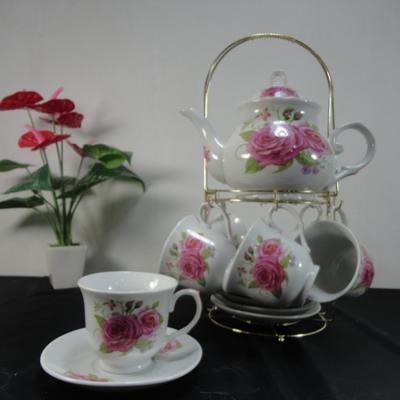 China 2020 New Designs Sustainable European Teacup Set Teapot Tea Set for sale