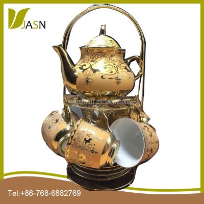 China Viable factory direct wholesale 13pcs coffee set with gold plated for sale