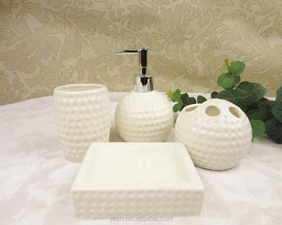 China Sustainable whoesale ceramic bathroom accessory set in white color for sale