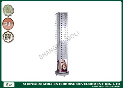 China Movable square shape eyeglasses display rack with wheels for shops , showroom for sale