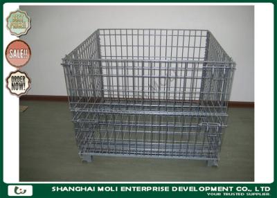 China Highbright wire container storage cages pallet ,  metal mesh storage containers for sale