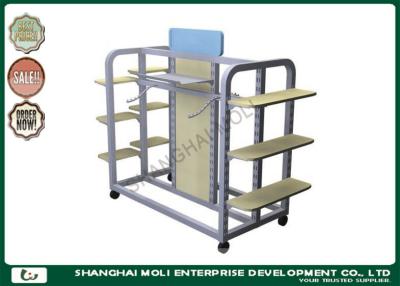 China Custom Supermarket , Retail Garment Racks / clothing display shelves coating for sale