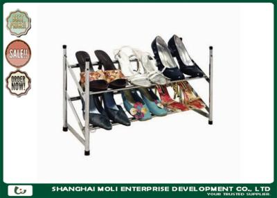 China Customized metal shoe display racks shelf storage unit two layer , Power coated for sale