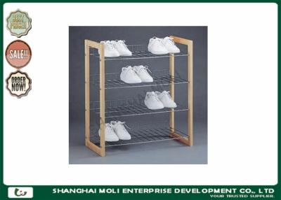 China Easy assemble 3 Tier display stand for shoes , wood and metal shelves for home for sale