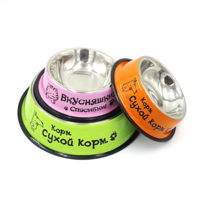 China Different Sizes Round Stainless Steel Cute Pet Feeder Bowl Workable for sale