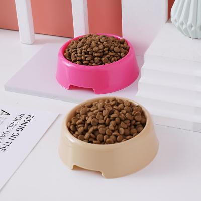 China Sustainable Multicolor Cute Round Plastic Simple Pet Food Bowl for sale