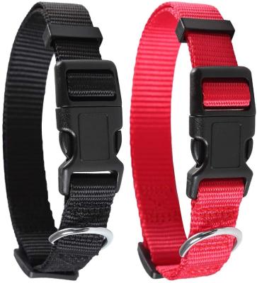 China Puppy Durable Solid Colors Basic Nylon Classic Dog Collar Viable for sale