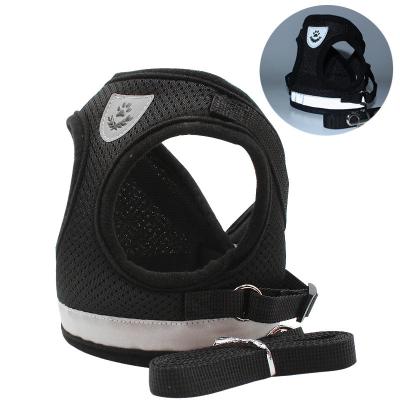 China Durable Comfortable Breathable Mesh Cat Dog Harness And Leash For Pet Walking for sale