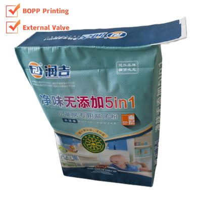 China 35x46x10cm 86GSM(61+11+14) Woven PP Valve Bag with Luxury Bopp printing for Dry Mixtures for sale