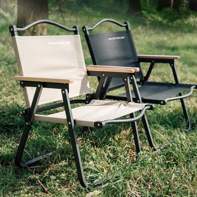 China Easy-carrying New Portable Foldable Garden Picnic Chair Wood Grain Aluminum Frame for Outdoor Camping Fishing Directing for sale