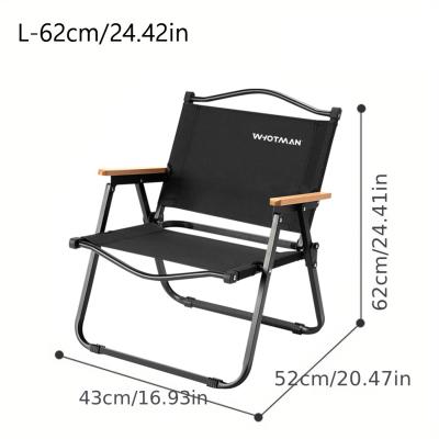 China Easy-carrying New Portable Foldable Garden Picnic Chair Wood Grain Double Oxford cloth Aluminum Frame for Outdoor Camping Fishing Directing for sale