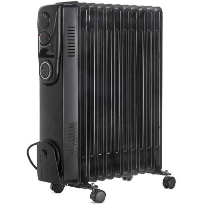 China Adjust Black 2.5KW 11 Thermostatic Fin Controller Electric Heater Oil Filled Heater With 24 Hours Timer for sale