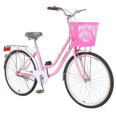 China Easy to Install 26 Inch City Bike Ladies City Bike 22 24 Men's and Adult Women's Lady's China Bicycle Women's Student Bikes 26 Ladies Bike Steel Lady high carbon city bike for sale