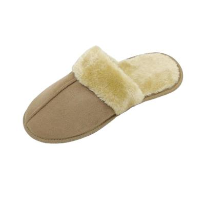 China 2019 Men's Indoor Slippers Faux Suede Warm Brown Fur TPR Outsole Indoor Men's Shoes for sale