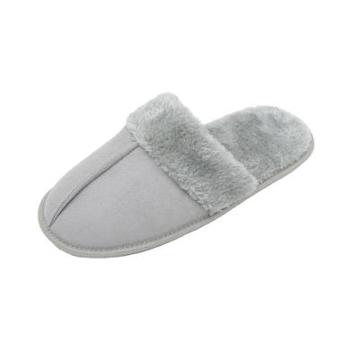 China Indoor Gray Faux Suede Fur Indoor Hot Fashion Trend Shoes Men's Slippers for sale