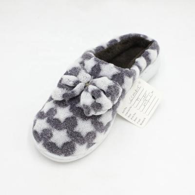 China Cheap House Yuanbang Star Pattern Jacquard TPR Flannel Color Woman Indoor Shoes for sale