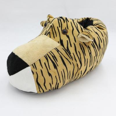 China House Tiger Model 3d Velvet Yellow Winter Warm Mens Slipper Customized Size for sale