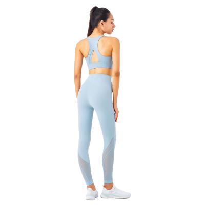 China Antibacterial Private Label Women Yoga Suit Mesh Sporty 2 Piece Sets Woman Workout Sets for sale