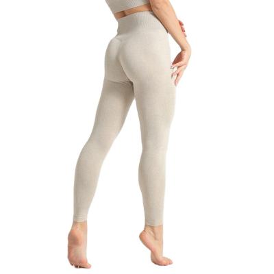 China Breathable Seamless Womens Deep V Cut Out Leggings High Waist Sports Wear Yoga Seamless Leggings Custom Pants for sale