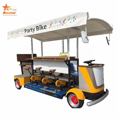 China Street making for sale electric city tour with pedal bicycle party bar beer bike for sale