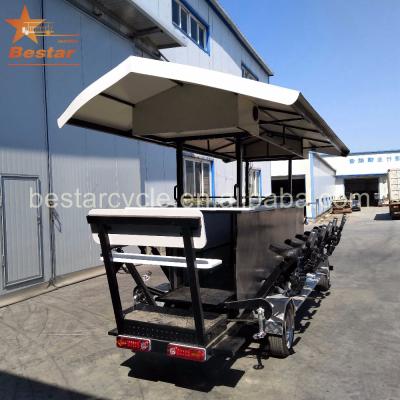 China Electric passenger beer bike bus wedding cycle tour party beer tourism recycling companies with pedal car for sale