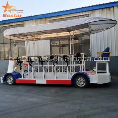 China Passenger Pedal Bar and Party Bike Tours Pedal Hopper 15 Seat Sightseeing Tours Cycle Party Pedal Beer Bike for sale