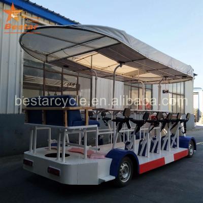 China Passenger Boss Pedal Pub Party Bikes 15 Seat Sightseeing Tours Cycle Party Pedal Beer Bike for sale