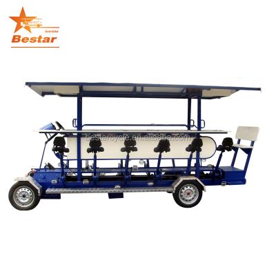 China Steel 15 person 4 wheel pedal party beer bike for sale for sale